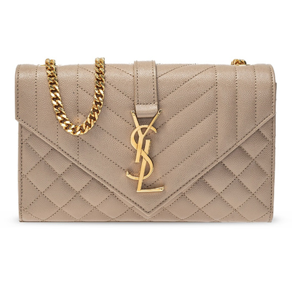 Saint Laurent Handbags - ❌SOLD❌Saint Laurent YSL Small Envelope Quilted Leather Crossbody Bag Purse Beige